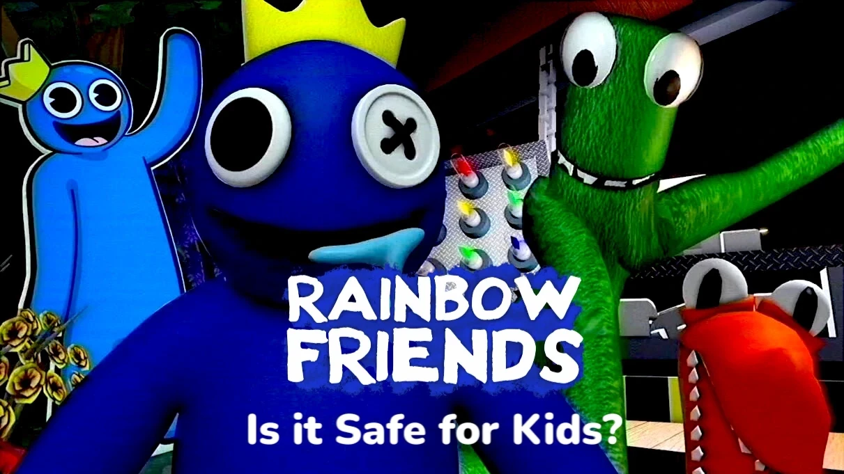 Ilustración para el artículo: ¿Rainbow Friends es seguro para los niños? Guía para padres
